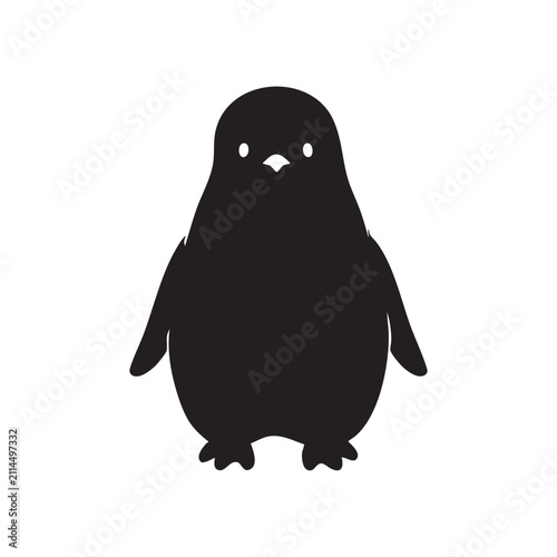 Black penguin silhouette standing