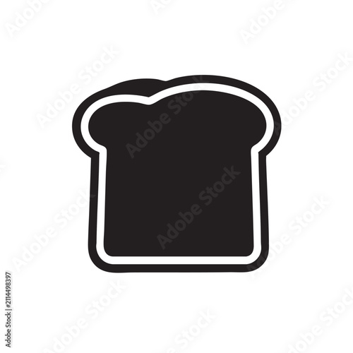 Black silhouette of a slice of bread