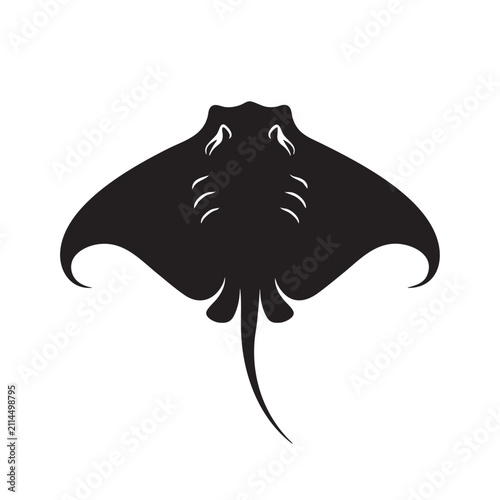 Black stingray silhouette vector icon