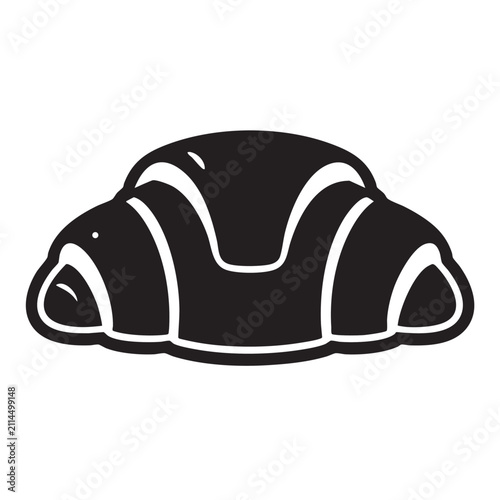 Black croissant icon