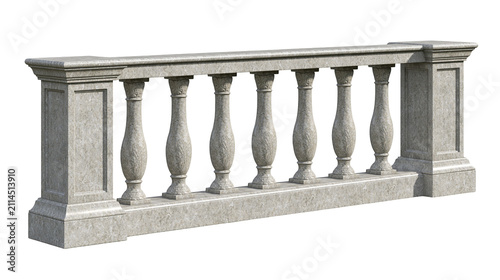 Stone balustrade with decorative balusters and square posts