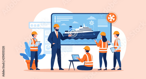 Marine Engineer Engaged in Advanced Technology Discussion on Future Innovations