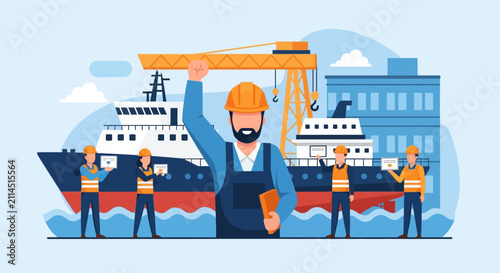 Marine engineer celebrating career success, embodying maritime industry achievements and future aspirations