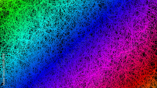 Abstract Neon Rainbow Gradient Background With Dense Geometric Frost Line Texture