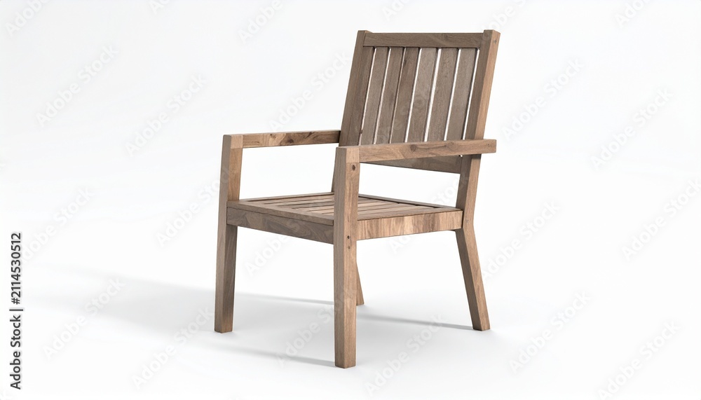 Fototapeta premium Rustic wooden chair with slatted design