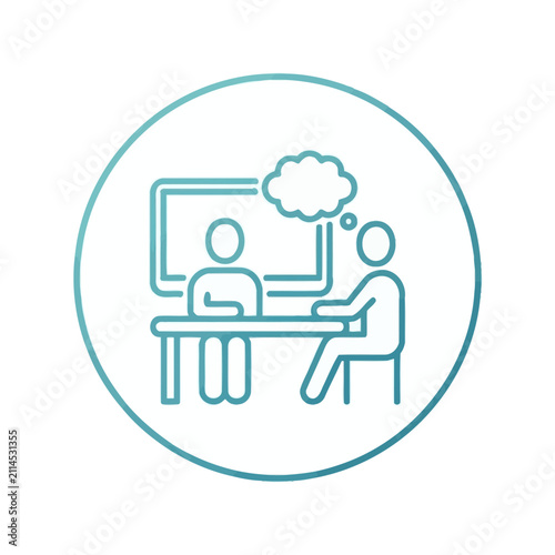 Human resources interview or therapy session icon.