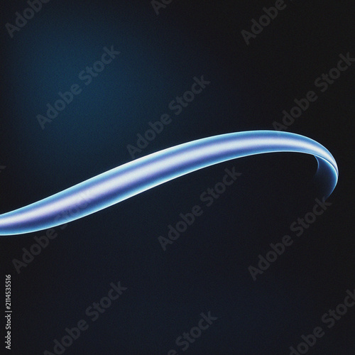 Canvas Print A sleek, glowing blue cable curves gracefully across a dark, gradient background, creating a dynamic and futuristic visual