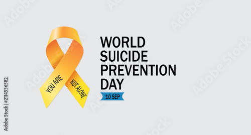 World Suicide Prevention Day yellow ribbon banner template
