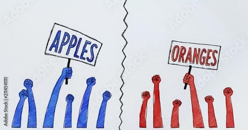 Political Polarization and Social Division Between Red and Blue Groups - Apples vs Oranges