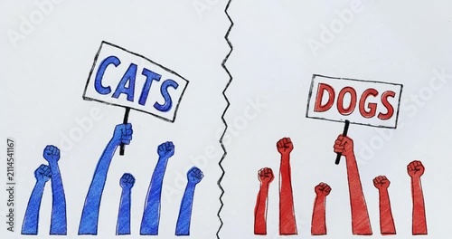Political Polarization and Social Division Between Red and Blue Groups - Cats vs Dogs