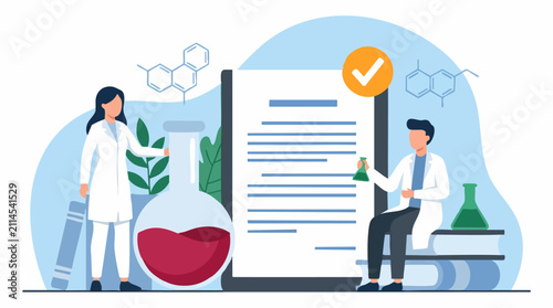 Photography Scientists conducting research and analyzing data in a laboratory setting