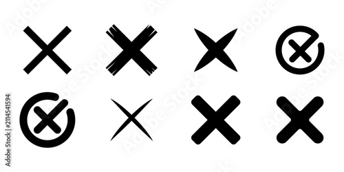 Принти на полотні Collection of X Marks Cross symbol cancel icon