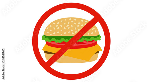 Fotografie Burger with red prohibition sign