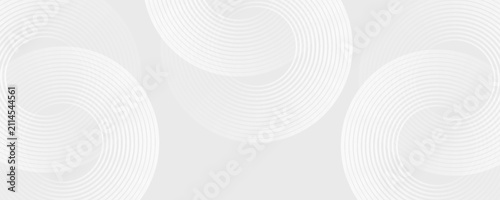 Obraz na plátne Abstract white glowing geometric lines on gray background