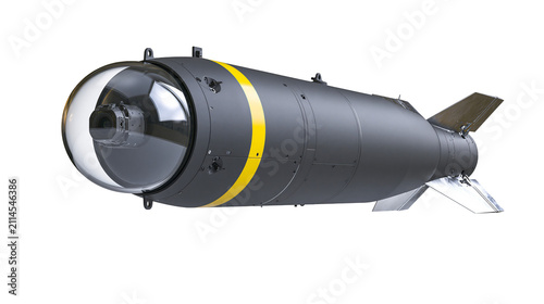 Foto Guided bomb with clear nose cone and yellow stripe