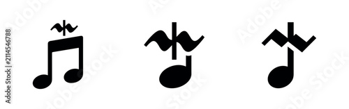 Musical Notes with Embellishment and Stylized Sound Icons