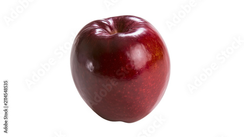 Fotografie Shiny red apple with stem indent