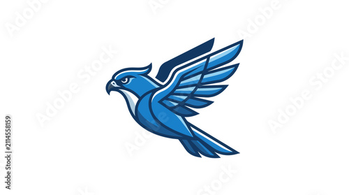 Bild auf Leinwand Blue Bird Flying with Spread Wings.