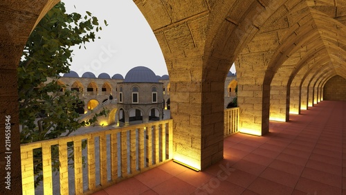 Foto Bursa Koza Han Historic Ottoman Courtyard with Traditional Stone Architecture