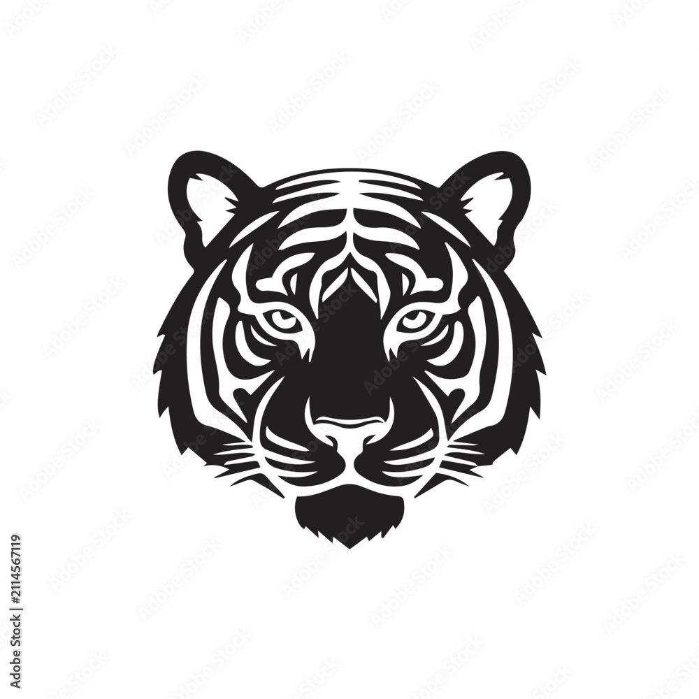 Fototapeta premium tiger head vector silhouette
