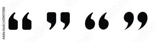 фотографія Set of quotation marks icons featuring double quote punctuation marks for text c