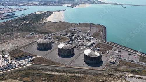 Aerial View of Dunkirk LNG Terminal and Gas Storage Infrastructure