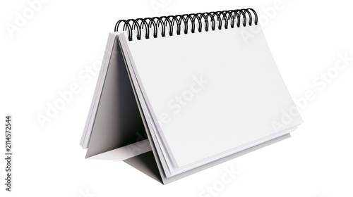 Фотография Blank spiral bound desk calendar with white pages