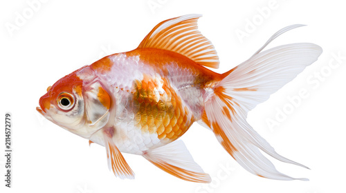 Obraz na plátně Orange and white goldfish with flowing fins