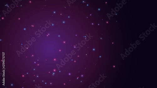 Abstract purple background with floating glowing particle lights