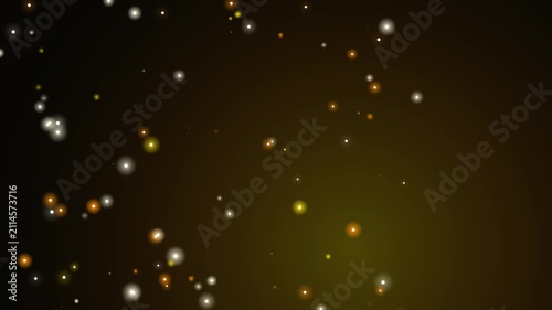 Floating golden particles and bokeh lights motion background
