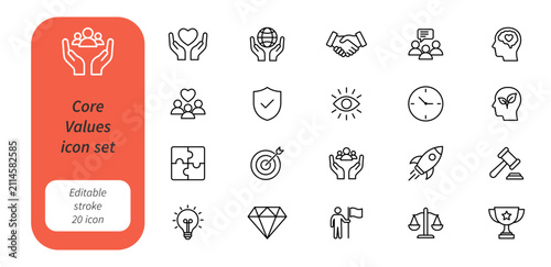 фотографія core values icon set