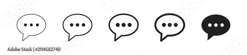 Canvas Print speech bubble dots icon set