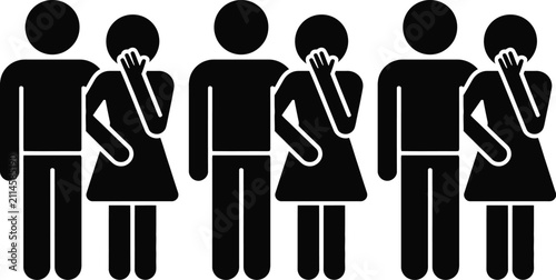 Canvastavla Group of women holding ears in pain from loud noise