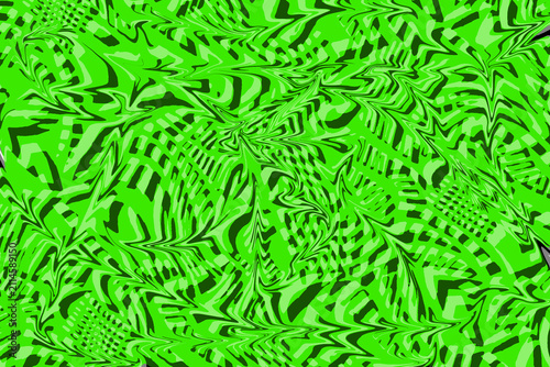 Psychedelic bright green and black liquid patterns