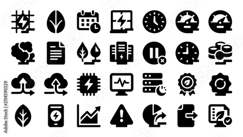 Картината върху платно Carbon Aware Computing UI UX Vector Icon Pack
