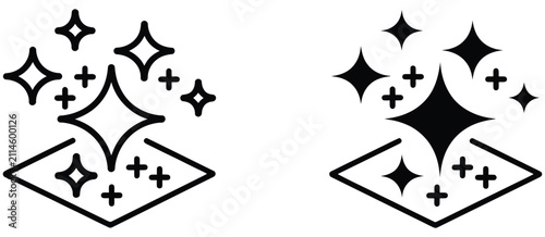 Fotografie Clean Surface Icon Set Featuring Easy Cleaning Hygiene Sanitization and Thin Lin