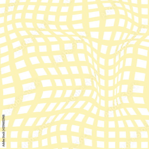 Obraz na płótnie Modern geometric cream pattern with evenly spaced white squares, ideal for fabric printing, wallpaper, packaging, and home decor