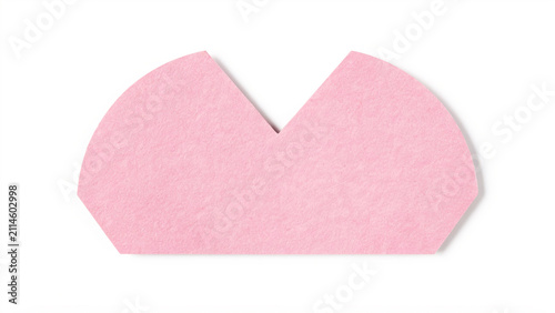 Pink heart shape with a small triangle cut out of the top valentine triangle