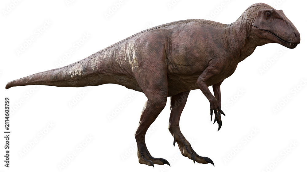 Fototapeta premium Large bipedal dinosaur with scaly skin and sharp claws