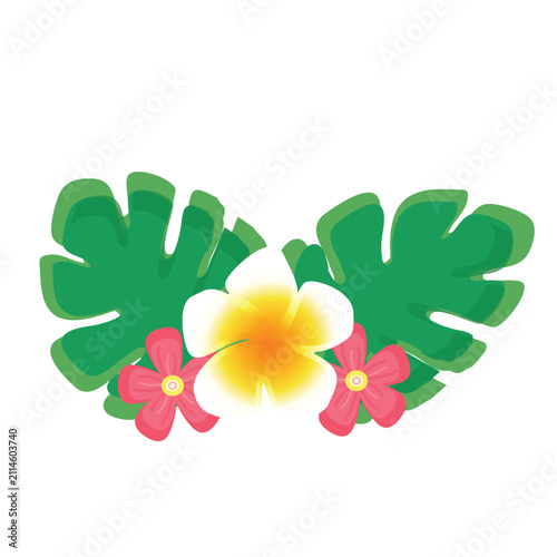 Tropical flowers illustration design summer vibes