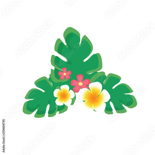 Tropical flowers illustration design summer vibes