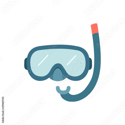 Flat snorkel mask icon. Minimal diving equipment vector illustration isolated on white background.