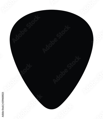 Bild auf Leinwand Una silueta negra simple de púa de guitarra aislada sobre fondo blanco