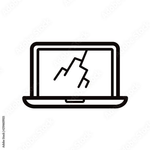 Plakat Broken screen laptop vector icon