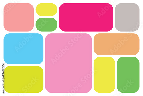 Foto set of Colorful Collage Bento Grid Vector Layout with Abstract Rounded Geometric Block, vibrant bento grid or collage with multi colors,bento pattern or frame design vibrant poster set