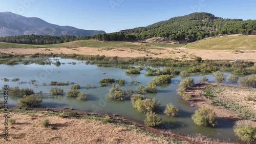 Cola del embalse del Guadalteba en la provincia de Málaga, Andalucía	