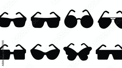 Fotografía Una colección de siluetas de gafas de sol elegantes
