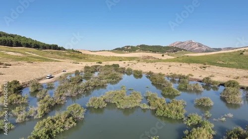 Cola del embalse del Guadalteba en la provincia de Málaga, Andalucía	