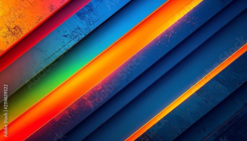 Vibrant Diagonal Lines Abstract Background with Neon Glow