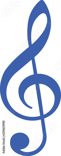 Blue Treble Clef Symbol